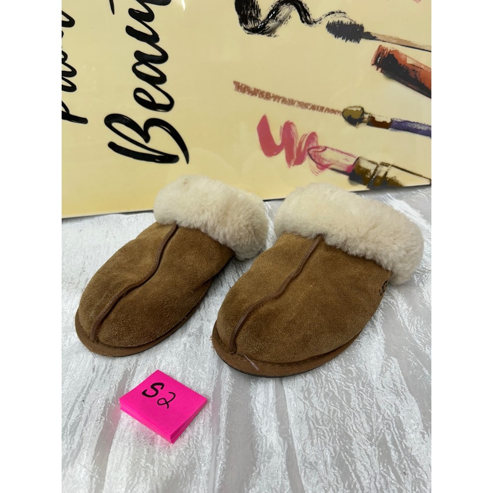 UGG Scuffette II Suede Shearling Slippers Chestnut Brown US 8 Women 1106872
